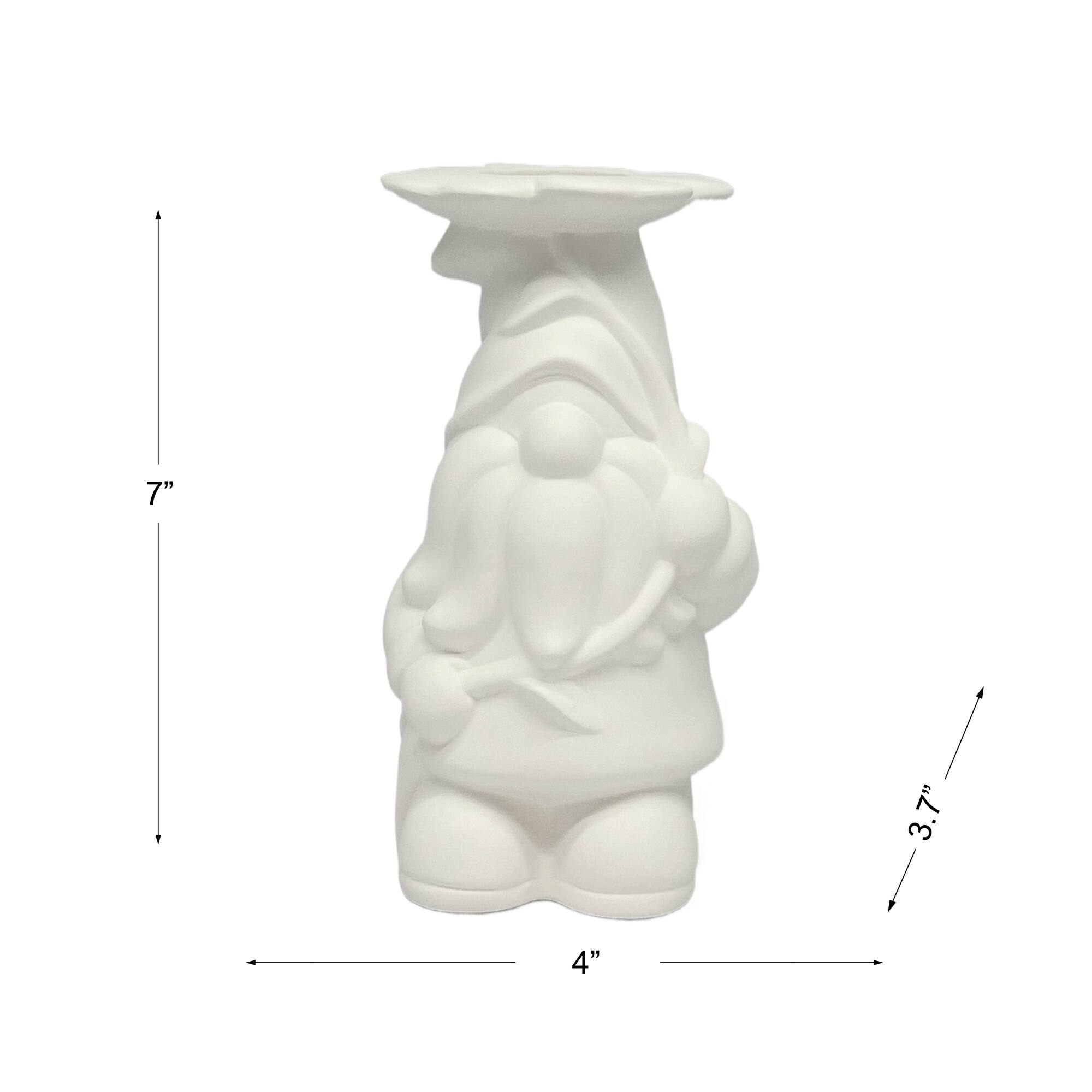 7" DIY Ceramic Gnome with Flower Vase by Make Market®
